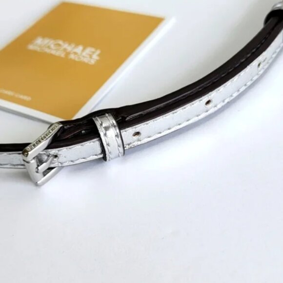 Michael Kors SILVER Bag, Earbuds Keyring, Lipstick Lanyard Necklace BUNDLE NWT! - Picture 4 of 15